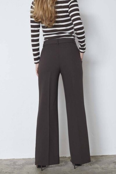 Vola long wide pant dark brown Co’Couture