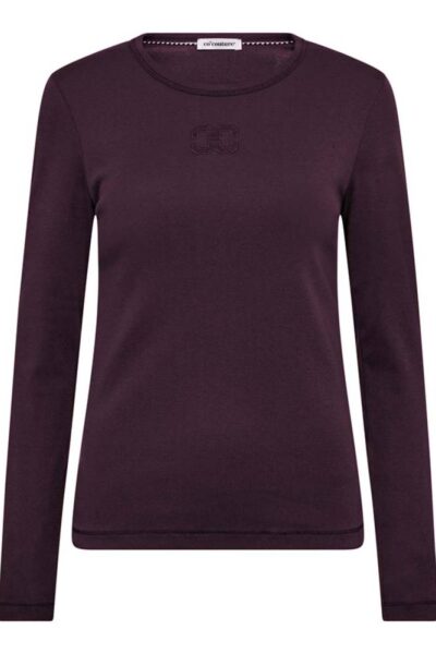 Granny embroidery ls tee plum Co’Couture
