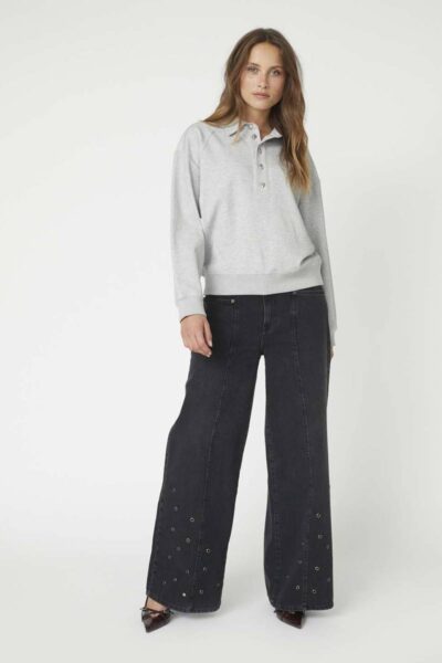 Dengi polo sweat pale grey Co’Couture