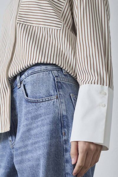Avara stripe shirt bone/brownCo’Couture