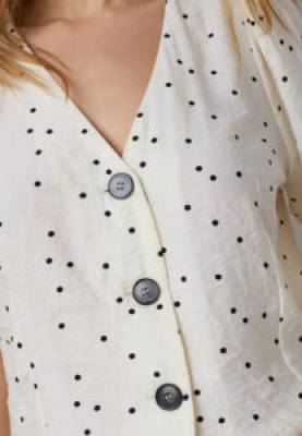 Diem dot SS v-shirt off white/black Co’Couture