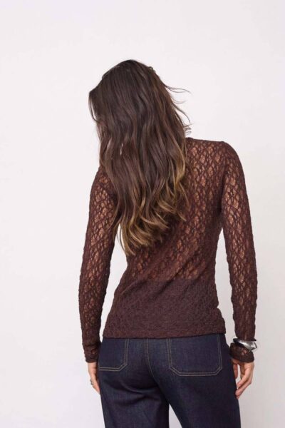 Barna o-neck blouse dark brown Co’Couture