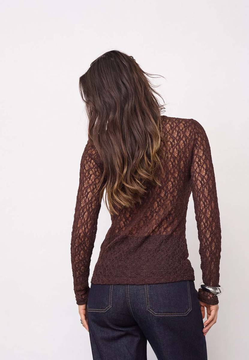 Barna o-neck blouse dark brown Co'Couture - Afbeelding 2