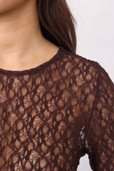 Barna o-neck blouse dark brown Co’Couture