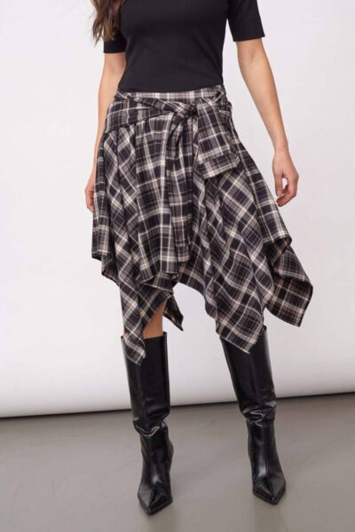 Dagny check tie skirt black Co’Couture