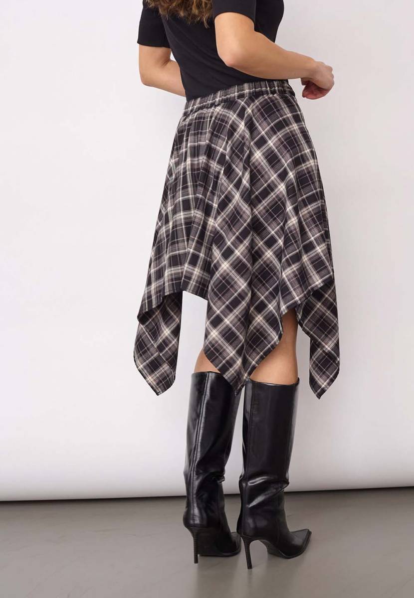Dagny check tie skirt black Co'Couture - Afbeelding 3