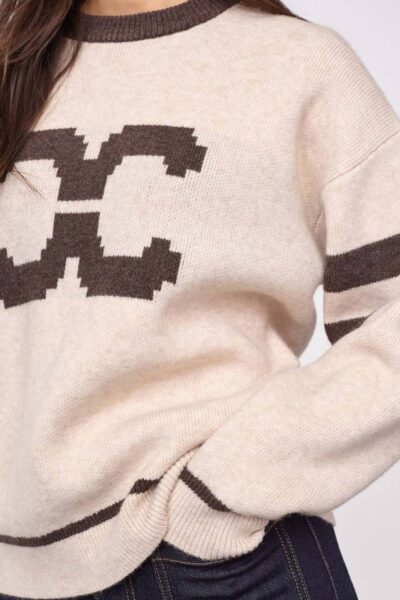 Row coco logo knit creme Co’Couture