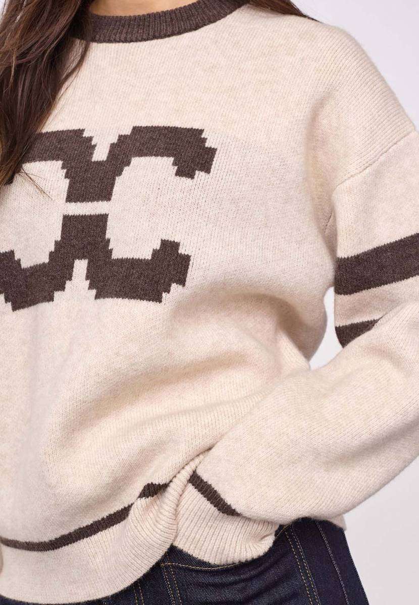 Row coco logo knit creme Co'Couture - Afbeelding 3