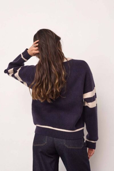 Row coco logo knit navy Co’Couture