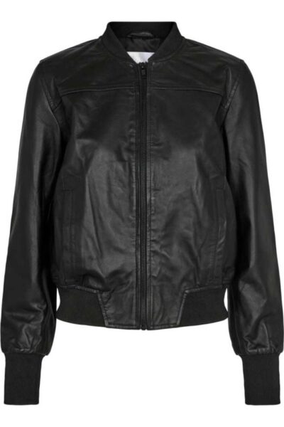 Phoebe leather bomber black Co’Couture