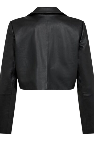 Phoebe leather crop blazer black Co’Couture