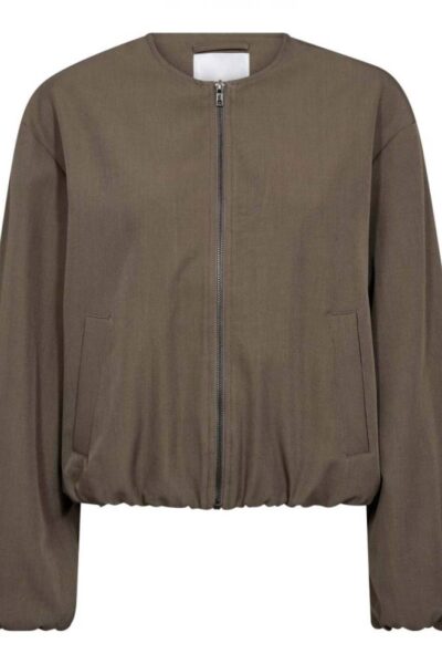 Luna balloon zip jacket walnut Co’Couture