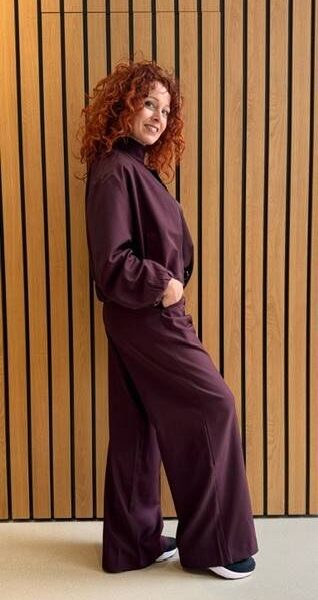 Luna balloon zip jacket winered Co’Couture