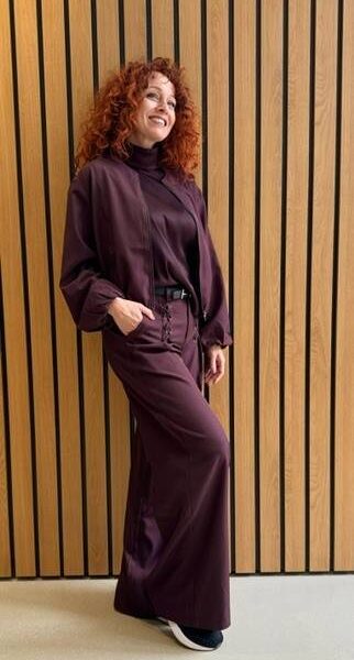 Luna balloon zip jacket winered Co’Couture