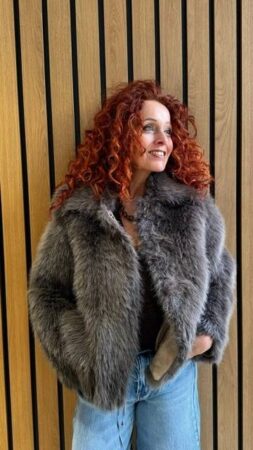 Kita furry jacket walnut Co'Couture