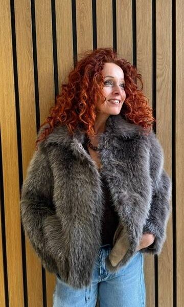 Kita furry jacket walnut Co’Couture