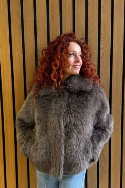 Kita furry jacket walnut Co’Couture