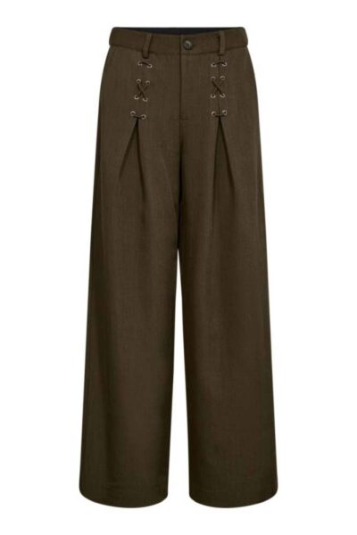 Luna eyelet wide pant military olive Co’Couture
