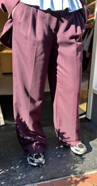 Almira pleat LL pant plum Co’Couture
