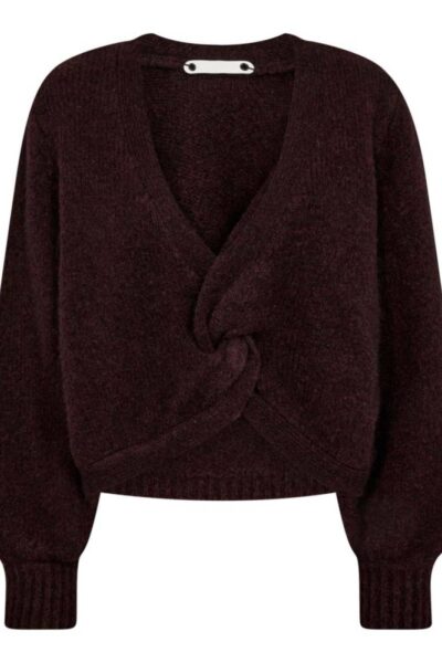 Cozy twist back knit winered Co’Couture
