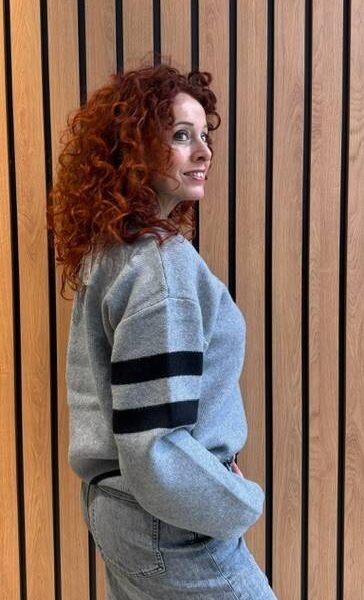 Row coco logo knit light grey Co’Couture