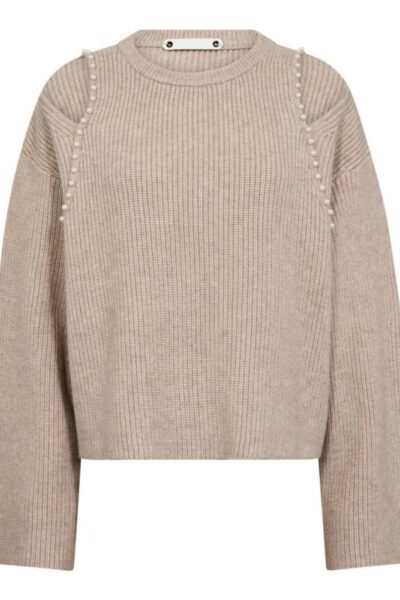 Row rib pearl knit bone Co’Couture