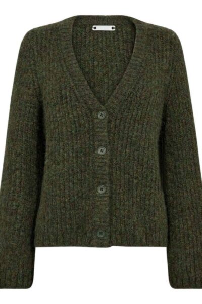 Charlie v-cardigan military olive Co’Couture