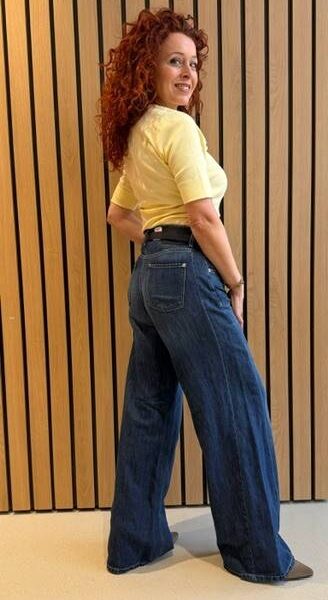 Palazzo patch linen cotton spring mid blue Cambio