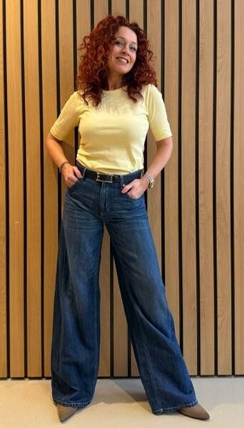 Palazzo patch linen cotton spring mid blue Cambio