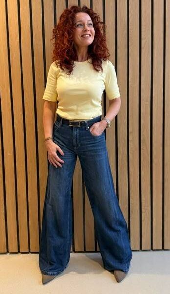 Palazzo patch linen cotton spring mid blue Cambio