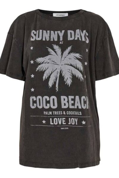 Sunny days oversize tee black Co’Couture