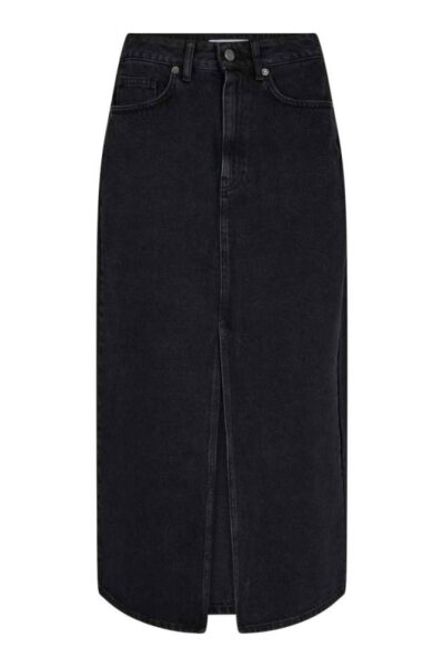 Vika slit denim skirt black Co’Couture
