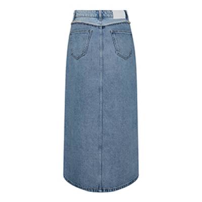 Denim block slit skirt blue Co’Couture
