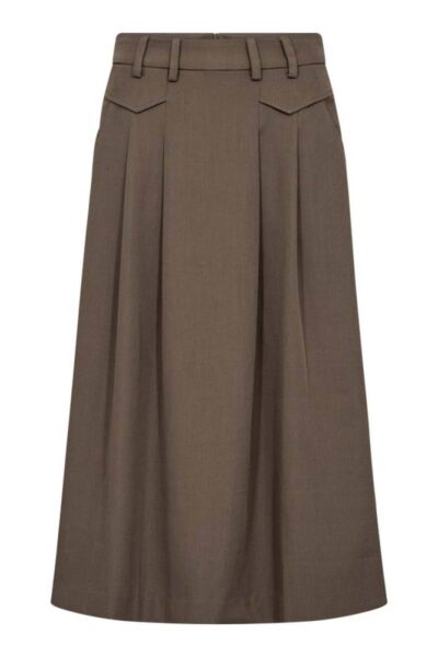Luna pocket pleat skirt walnut Co’Couture