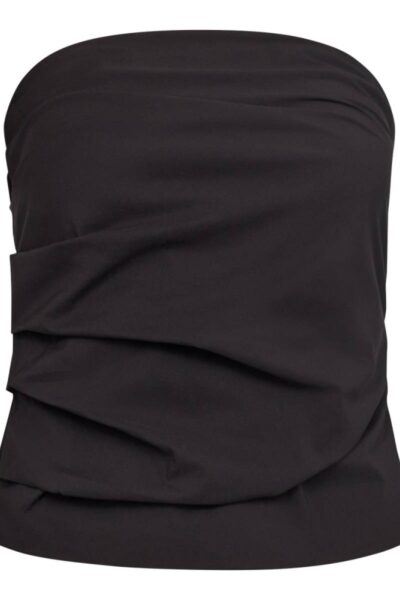 Cottton crisp strapless top black Co’Couture