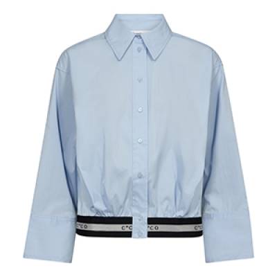 Cotton crisp logo crop shirt pale blue Co’Couture
