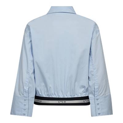 Cotton crisp logo crop shirt pale blue Co’Couture