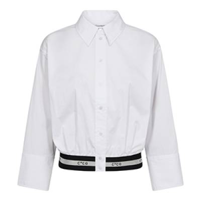 Cotton crisp logo crop shirt white Co’Couture