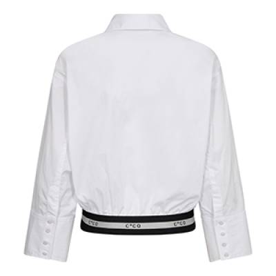 Cotton crisp logo crop shirt white Co’Couture