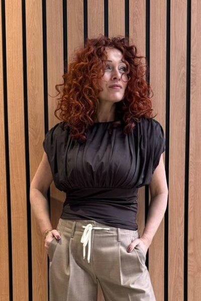 Cattia top dark brown Co’Couture