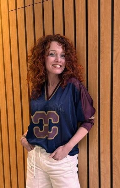 Trey logo blouse navy Co’Couture