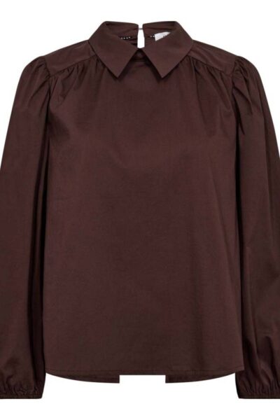 Sanna drawstring blouse dark brown Co’Couture