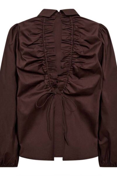 Sanna drawstring blouse dark brown Co’Couture