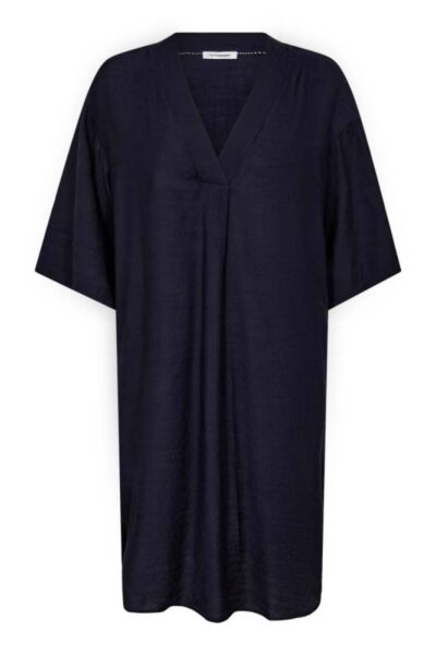 Caryn pleat tunic dress navy Co’Couture