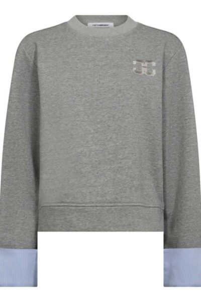 Daniella cuff sweat grey melange Co’Couture