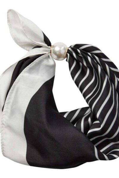 Pearl scarf black stripe Co’Couture