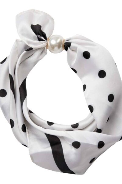 Pearl scarf white black Co’Couture
