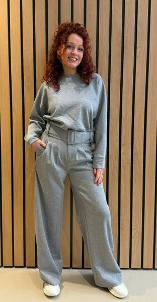 Lance pleat LL sweatpant grey melange Co’Couture