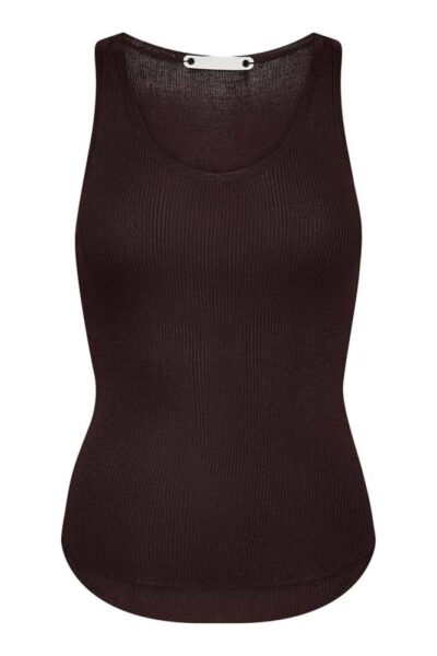 Claire rib tank top dark brown Co’Couture