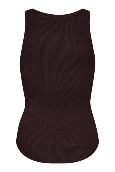 Claire rib tank top dark brown Co’Couture